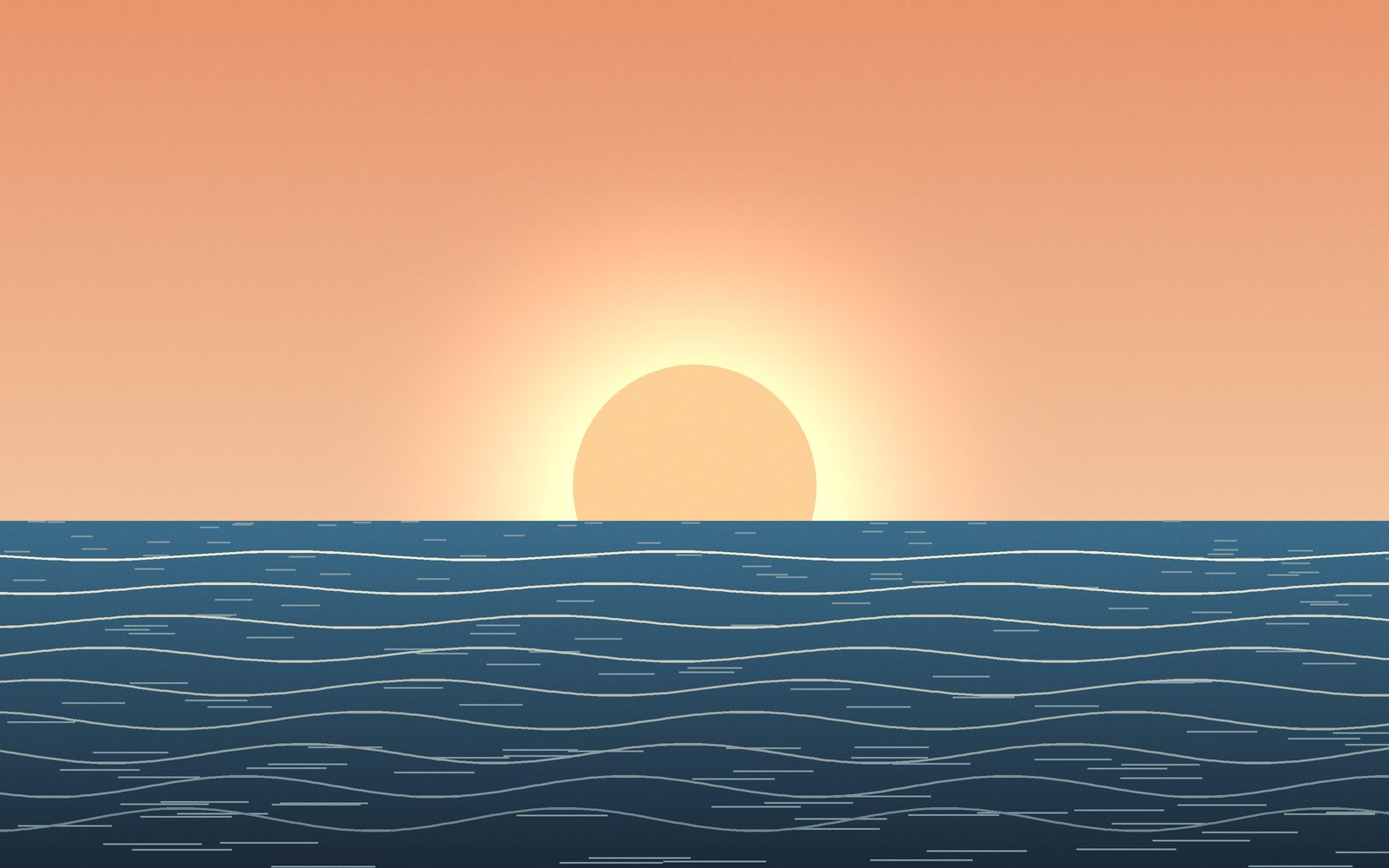 水平線に沈む太陽